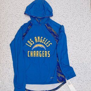 Zubaz NFL Los Angeles CHARGERS Hoodie Lined Lightweight Top Pullover Small NWT